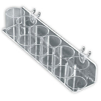 Azar Displays 6 Cup Display Tray For Pegboard/Slat Wall, 2 Pack (225590)-Perfect for lip pencils, eyeliner, pens, pencils, etc.
