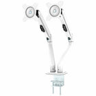 MotionGrey Dual Metal Computer Monitor Arms Vesa Mount Installation For Up To 28-inch screen - White Arms-Each arm holds monitors and screens that weigh 1.5 - 6.5kg (3.3lbs - 14.3lbs)