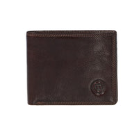 Club Rochelier Men's Slimfold Wallet with Centre Wing - Mahogany-Mahogany - Leather