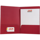 JAM Paper Corrugated Fluted Folders, Red, 12 Pack (87500dg)-2 pocket