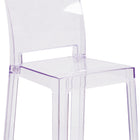 Flash Furniture Ghost Counter Stool with Square Back - Transparent Crystal-Protective Plastic Floor Glides