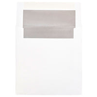 JAM Paper 6 x 6 Square Foil Lined Envelopes, White with Silver Lining, 100 Pack (3244688g)-White with silver foil