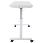 Proline 5' Pneumatic Height Adjustable Table, White-White laminate top