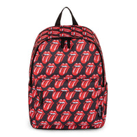 The Rolling Stones Core Collection Backpack with Signature Logo - Black Lips-Black/red, nylon
