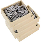JAM Paper Wood Clothing Pin Clips, Small 7/8, Silver, 5 Packs of 50, 250 Total (230726887g)-Size: 0.88"