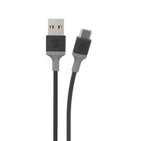 Scosche Strikeline USB-A to USB-C Charge & Sync Cable - 4 ft - Space Grey/Grey-Designed for fast data transfer rates and high-efficiency charging and syncing of Type-C devices