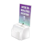 Azar Displays Small Moulded Suggestion Box with Pocket, Lock and Key, White (206776)-White
