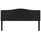 Flash Furniture Cambridge Tufted Upholstered King Size Headboard - Black Fabric-Contemporary Style