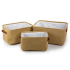 Truu Design Boho Storage Basket, Set of 3, 15 x 7.5 inches, Yellow/Neutral-Dimension: small basket measures 11.5" x 6" x 7.5", medium basket measures 13.5" x 7" x 9", and large basket measures 15" x 7.5" x 11.5" (L x H x W)