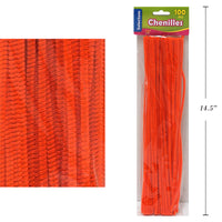 Selectum Pipe Cleaners - 12" - Orange - 100 Pack-Orange