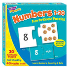 TREND enterprises Inc. Numbers 1-20 Fun-to-Know Puzzles - 40 Pieces-Set of thick, two-piece tagboard puzzles for use in learning basic number awareness skills