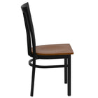 Flash Furniture HERCULES Series Black School House Back Metal Restaurant Chair - Cherry Wood Seat - 2 Pack-Cherry Finished Wood Seat