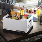 Bankers Box R-Kive Heavy-Duty Letter/Legal Storage Box - 4 Pack-Reinforced tear-resistant hand holes make box comfortable to carry