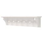 Foster 24"L x 4.5"D x 5.5"H Wall Shelf, 5 Pegs, White (FN00381-2INT)-Material: floating wall shelf is made of high-quality, durable medium-density fiberboard (MDF) that provides stability. rely on the shelf to keep your items safe and sound, with a visually pleasing finish