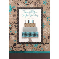 Rosedale 5-1/2" x 8" Thinking Of You Birthday Greeting Cards And Envelopes, 6 Pack (19767)-Printed on premium uncoated card stock