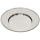 Elegance Chrome Plated Chargers, Set of 4-The chrome-plated surface of each plate shines brightly and creates a mirrored surface that can accommodate any sized dinner plate.