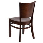 Flash Furniture Lacey Series Solid Back Wood Restaurant Chair - Walnut-.625" Thick Beechwood Seat