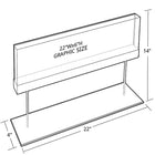 Azar Large Acrylic Block Sign Holder On Chrome Stand For Counter, 22" x 6" (104568)-Clear Acrylic