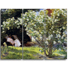 Designart P.S. Kroyer, Kroyer Seated in the Deckchair Canvas Art Print, 3 Panels, (PT5027-3P)-Print