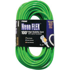 Outdoor Extension Cord High Visibility - Neon Flex Green-3-CONDUCTOR SJTW, 300 V GROUNDING - EXTRA HEAVY-DUTY