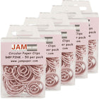JAM Paper Circular Coloured Papercloops, Baby Pink Round Paper Clips, 5 Packs of 50, 250 Total (2187132g)-Baby pink