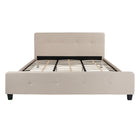 Flash Furniture Tribeca King Size Tufted Upholstered Platform Bed - Beige Fabric-Platform Bed