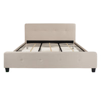 Flash Furniture Tribeca King Size Tufted Upholstered Platform Bed - Beige Fabric-Platform Bed
