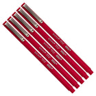Marvy Uchida Ultra Fine Felt-Tip Pen - Red - 5 Pack-Colour: Red
