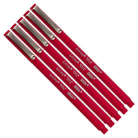 Marvy Uchida Ultra Fine Felt-Tip Pen - Red - 5 Pack-Colour: Red