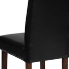 Flash Furniture Greenwich Series Black LeatherSoft Parsons Chair-Mahogany Wood Legs