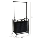 Oceanstar TLS1385 3-Bag Rolling Laundry Sorter with Adjustable Hanging Bar, Bronze-90-day manufacturer's warranty (details with product)
