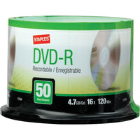 Staples 4.7GB DVD-R, 16x, 50 Pack-The most versatile recordable media available today