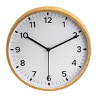 Gry Mattr 12" Round Contemporary Plastic Silent Ticking Clock - Wood Grain Effect-Plastic Frame