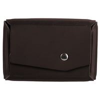 JAM Paper Italian Leather Business Card Holder Case with Angular Flap - Dark Brown-English only packaging