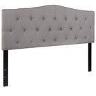 Flash Furniture Cambridge Tufted Upholstered Queen Size Headboard - Light Grey Fabric-Panel Headboard