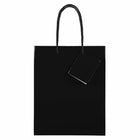 Jam Paper Glossy Gift Bags with Rope Handles - Medium - 8" x 4" x 10" - Black - 100 Pack-Quantity: 100 per pack