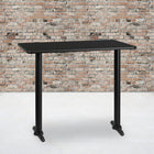 Flash Furniture 30" x 48" Rectangular Black Laminate Table Top with 5" x 22" Bar Height Table Bases-Top Size: 30"W x 48"L