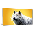 Designart Wonder of the Wolf, Yellow Canvas Art Print, 5 Panels, (PT2330-32-16)-Print