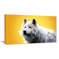 Designart Wonder of the Wolf, Yellow Canvas Art Print, 5 Panels, (PT2330-32-16)-Print