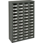 Kleton Kpc-400 Parts Cabinets, Galvanized Steel, 48 Drawers, 22-3/5" x 8-7/10" x 36-9/10", Grey-Colour: Grey