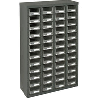 Kleton Kpc-400 Parts Cabinets, Galvanized Steel, 48 Drawers, 22-3/5" x 8-7/10" x 36-9/10", Grey-Colour: Grey