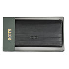 Roots Ladies Pocket Clutch Wallet - Black-Back Zipper Pocket