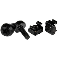 StarTech M5 x 12mm, Screws and Cage Nuts, 100 Pack, Black-All-black steel construction