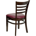 Flash Furniture HERCULES Series Ladder Back Walnut Wood Restaurant Chair - Burgundy Vinyl Seat-Burgundy Vinyl Upholstered Seat