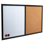 Office Works Half White-Cork Bulletin Board - 16" x 24" - Black - 6 Pieces-Premium material: framed corkboard / whiteboard is made of high-quality half thin cork layer (best used with 0.31-inch pins) and a dry erase magnetic laminated paper, very lightweight and easy to transport