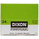 Dixon Pink Pearl Beveled Edge Pink Eraser - Small - 24 Pack-Pink, beveled edge, wedge