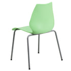 Flash Furniture HERCULES Series Stack Chair with Lumbar Support & Silver Frame - Green - 5 Pack-Ergonomically Contoured Design with Green Plastic Back and Seat