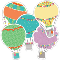 Carson Dellosa Hot Air Balloons Colourful Cut-Outs, 108 Pack (CD-120525)-Assorted hot air balloon designs make these perfect for decorating