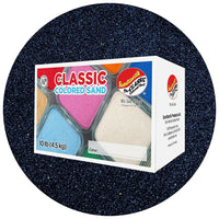 Sandtastik Classic Coloured Sand, 10 lb (4.5 kg) Box, Navy Blue-Fine grain with natural sparkle throughout