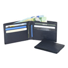 Roots Men's Leather Slimfold RFID Wallet with Removable Passcase - Navy-7